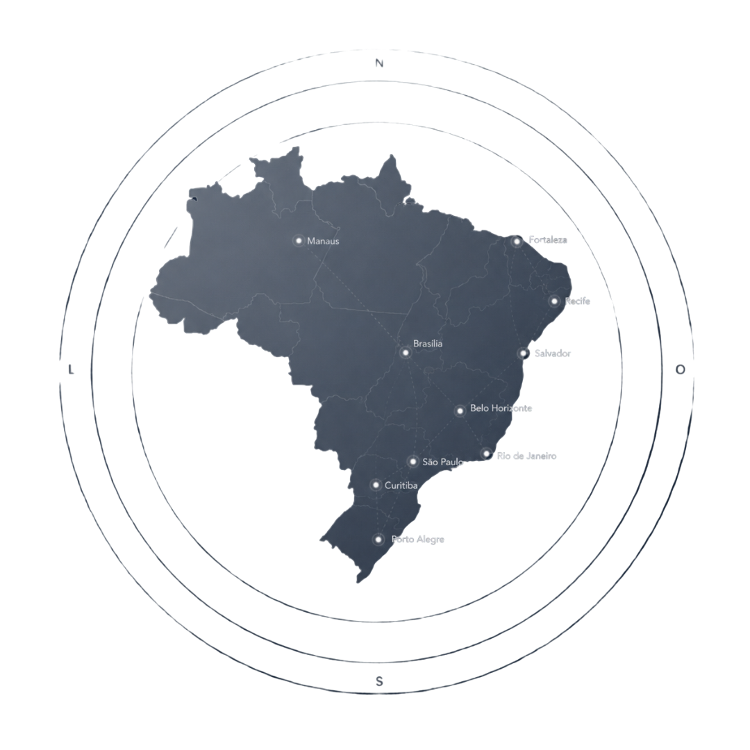 Mapa do Brasil — atuação Inside Brokers